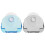 2x supporto a ventosa in plastica per rasoio - nero/azzurro/trasparente 4