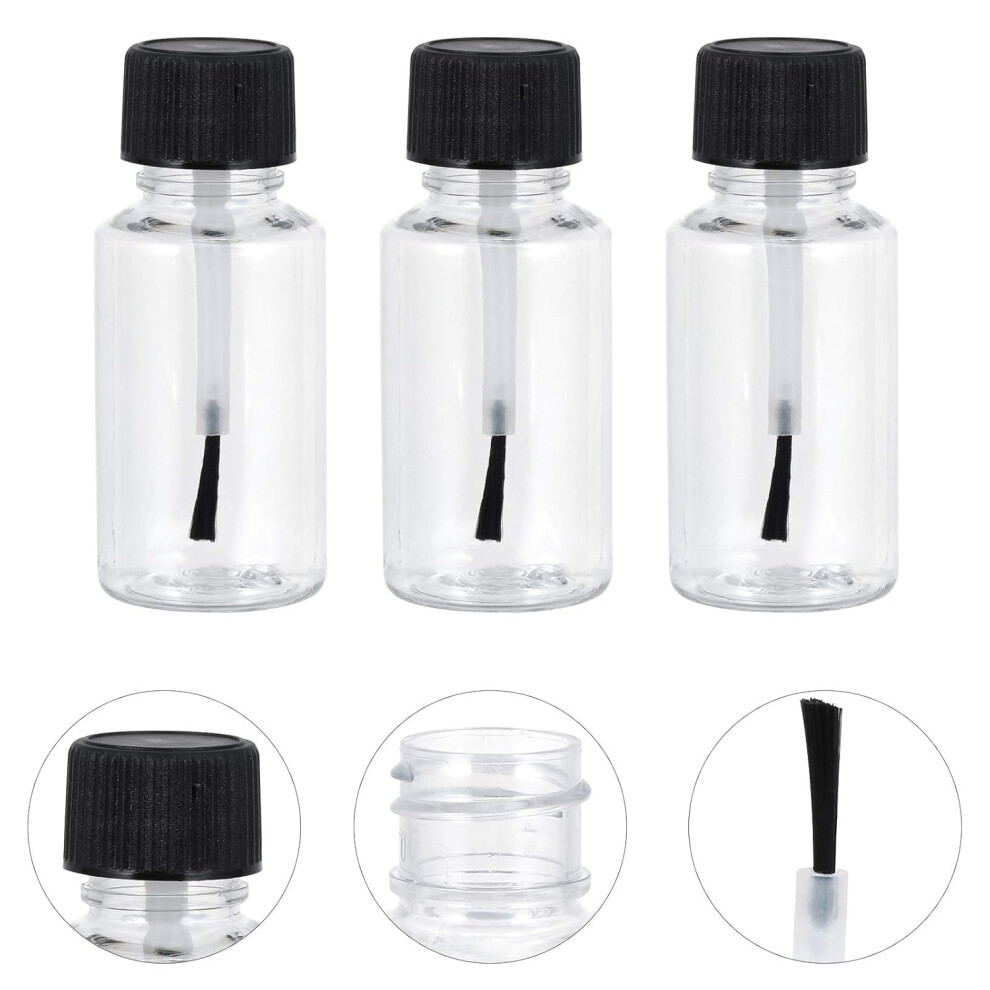 Galepromot 4Pcs 20Ml Empty Refillable Nail Polish Bottles Transparent Glass Nail Varnish Bottles Containers With Brush Cap For Nail Art Nail Polish