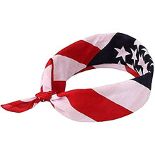 Shimmer Anna Shine R?d Hvid og Bl? Amerikansk Flag Bandana Pandeb?nd USA til m?nd og kvinder - Hals- og ansigtst?rkl?de Hovedomslag (R?d hvid og