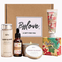 Conjunto de Presentes para Mulheres BFFLOVE 5pcs Cherry Blossom Spa, Presentes de Aniversário para Ela
