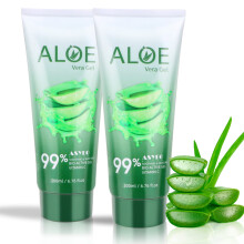 ASYBO 200x2 ML Gel di Aloe Vera - Aloe Vera pura biologica al 99% Idratante per viso e corpo Crema di aloe naturale per pelle secca Scottature so