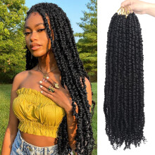 Dlouh vlasy Passion Twist predtocen 24palcov hckovan vlasy Passion Twist pro cern eny pred smyckou 8 balcku Syntetick Bohemian Twists Prodlu