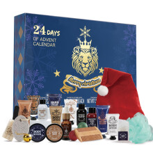 Adventi naptr 2025 Rinse & Robust 24 napos karcsonyi ajndk szett frfiaknak nnepi ajndkkosarak frfiaknak szakllpolssal Borpols Szpsg a