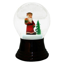 Alexander Taron Importer PR1552 Perzy Sneeuwbol Middelgrote Kerstman met Boom - 5"" H B x 3"" D Wit