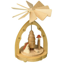 Alexander Taron 1721 Richard Glaesser Mini Piramide-Kerststal in natuurlijke afwerking-4,25"" H B x 3,25"" Bruin