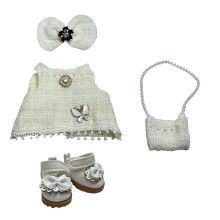 QIXINFWISE babaruha 17 cm-es babhoz - 3 rszes Vintage Lolita ruhakszlet fejpnttal s cipokkel Elegns retro ltzet 6,7 hvelykes babkhoz Divat