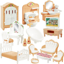 20-delige poppenhuismeubels en accessoireset Poppenhuismeubelset Mini-poppenhuismeubilair 1 12 schaal Slaapkamer Woonkamer Badkamermeubelaccessoires