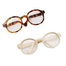 QIXINGWISE 2er Set Mini-Brillen für 17cm Puppen, 6.5cm klare Linse Eyewear