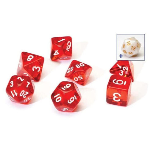 Sirius a Dice Translucentn Red Resin Kostky Set