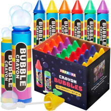 (Pakke med 288) Mini Crayon Bubbles til b?rn 1 Fl Oz Bulk Bubbles til b?rn & Bubble Wand-flasker i diverse farveblyanter Formfarver Giftfri Mini