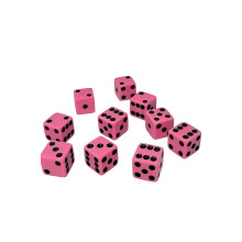 Hobby Monsters 10 stykker lyser?de 16 mm spilterninger med sorte kerner (pink med sorte kerner)