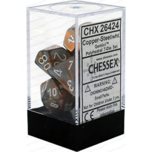 Chessex CHX26424 Dice-Gemini Koppar-Stl/Vit Set