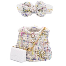 Ropa para muecas de 17 cm Accesorios Premium para muecas con Conjunto de Lazo a Cuadros Blanco de Estilo Elegante y Lujoso Conjunto de Moda de