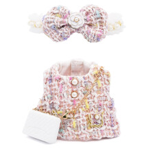 Ropa para muecas de 17 cm Accesorios Premium para muecas con Conjunto de Lazo a Cuadros Rosa de Estilo Elegante y Lujoso Conjunto de Moda de Al
