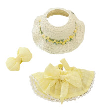 LYBHYQTII Ropa para muecas de 17 cm Lindo vestido de mueca hecho a mano de primera calidad, juego de 3 piezas que incluye sombrero tejido, fald
