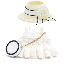 Ropa para muecas de 17 cm Conjunto de estilo elegante y lujoso Conjunto de moda de alta gama Juego de 3 piezas que incluye sombrero, ropa y bols