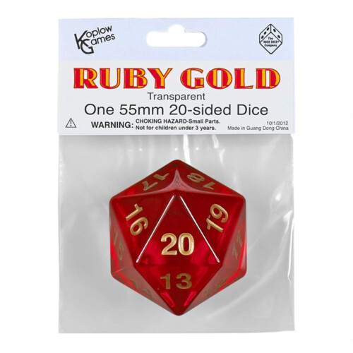 D20 55mm Nedräknings Tärning TR RUBYGD