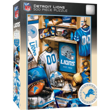 MasterPieces Game Day Puzzle da 500 pezzi per adulti - Spogliatoio dei Detroit Lions della NFL - 15""x21""