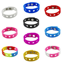 Ginyrerd 10 stk Blandede farver Croc Armb?nd Charms 8 Tommer Justerbare S?de Farvede Silikone Armb?nd PVC Charms Armb?nd Aftageligt DIY Dekorativ