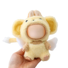Kleding voor poppen Accessoires Stijlvol Kawaii Angel Monkey Overalls Outfit Set 2 stuks Geschikt voor 15cm 17cm pop Poppenhoed Kledingset Vervanging