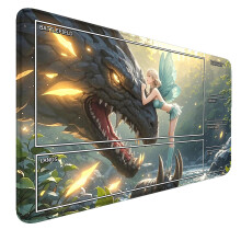 Speelmat voor MTG - gestikte randen TCG speelmat - 24x14 inch antislip Dragon MTG speelmat glad oppervlak rubberen basis bordspel muismat voor ruilka