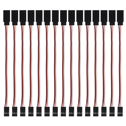 15pcs Cable de Extensión Servo 3 Pines 15cm Macho a Hembra para RC