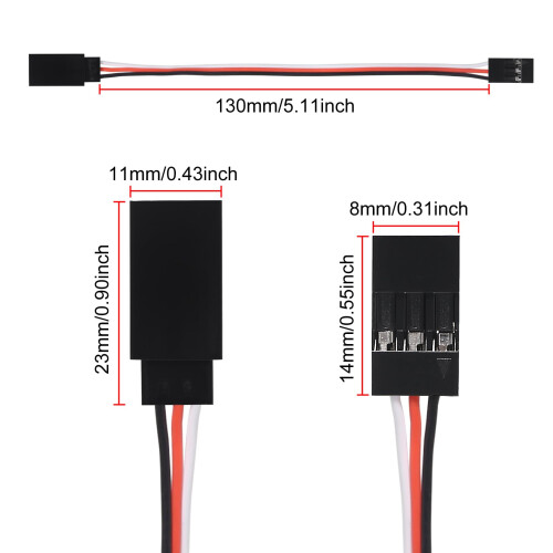 15pcs Cable de Extensión Servo 3 Pines 15cm Macho a Hembra para RC 1
