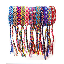Tangser Woven Friendship Armb?nd - Justerbare Nepal & Mexico Wave Ankels - 0,45 tommer Bredde - Diamantformet design - 12 farverige flettede armb