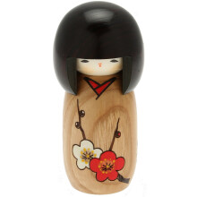 Usaburo japanska Kokeshi Doll Sachikos bruna kimono