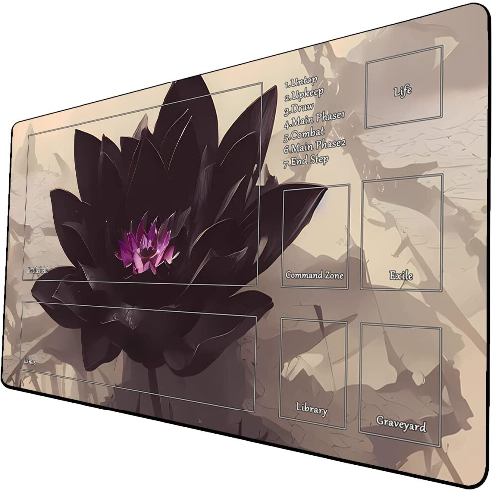 Storky Fantasy Lotus Tcg Playmat 24 X 14 Inches Mtg Trading Card Game Playmat Smooth Surface Battle Game Rubber Collection Cool 09 Black 4062068432212
