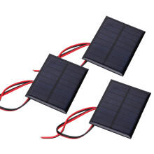 Set of 3 Solar Panel Cells DC4V 150mA Polycrystalline Silicon with 30cm Cable