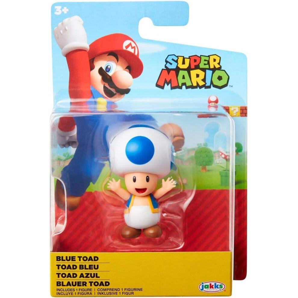 New Super Mario 2.5 Inch Mini Action Figure - Packaging May Vary ( Toad) Blue 0192995773189
