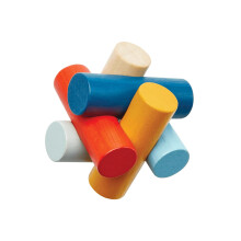 PlanToys tr?bj?lkepuslespil til b?rn | Montessori Brain Teaser Leget?j med 6 sammenl?sende stykker | STEM puslespil for sm?b?rn | Rejsespil til f