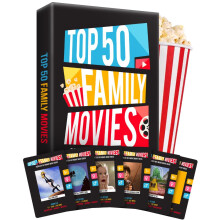 Premium familiefilmaften Skrabelod - Gaver til familier - B?rnefilmspil til filmelskere Familieaftensovernatning - Familieaftensid?er - Familieop