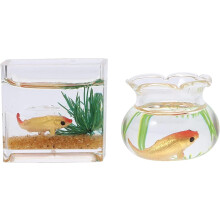 2 Stk 1/12 Skala Tilbeh?r Dukkehuse Fish Tank