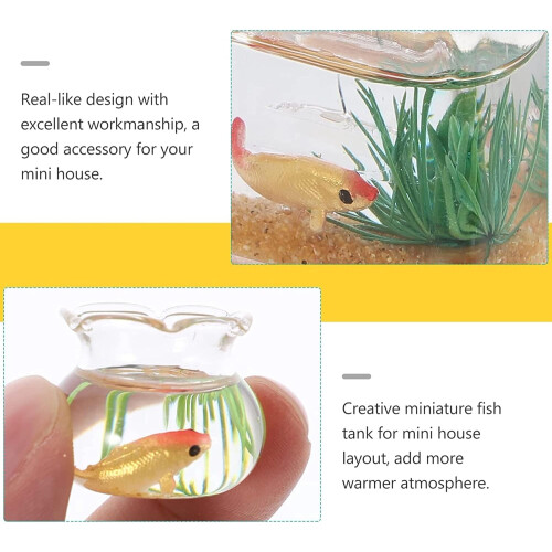 2 Stk 1/12 Skala Tilbeh?r Dukkehuse Fish Tank 2