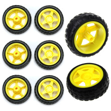 ThtRht 8 Pezzi TT Ruote Motore Sostituzione Smart Car Robot Ruote Pneumatici 1:48 Modello Ingranaggi Pezzi di Ricambio per Cambio RC Chasis Ardui
