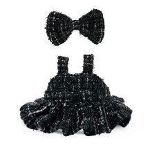 LYBHYQTII Ropa para muecas de 17 cm Accesorios para muecas de Primera Calidad con Elegante Lazo Negro Conjunto de Vestido con Tirantes Finos At