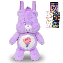 Troetelbeertjes Share Bear Knuffelset - Bundel van 47 cm Share Bear pluche rugzakpop met draagriemen plus stickers Meer | Troetelbeertjes knuffel