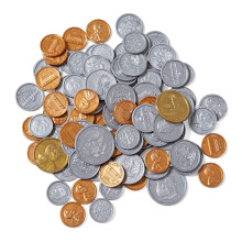 hand2mind Monete con Soldi Finti Set Assortiti Monete Finte Dettagliate Soldi di Scena Soldi Giocattolo Soldi Giocati per Bambini Soldi Realistic