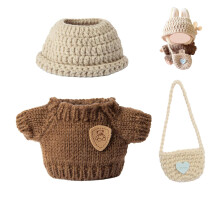 Handgefertigte Kleidung für Labub-Puppen, Premium-Puppen-Outfit, 3-teilig, stilvolles Puppenzubehör, kompatibel mit 5,91/6,7 Zoll (15/17 cm) Puppen,