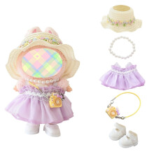 Vestiti per bambole Accessori Set di vestiti 5 pezzi Abito in garza per bambola da 15 cm 17 cm (senza bambola) Cappello romantico Gonna Scarpe Se