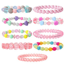 BGSHEMNI 9 Pezzi Braccialetti Unicorno Colorati per Ragazze Braccialetti con Perline Arcobaleno per Bomboniere Festa di Compleanno Braccialetti d