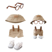 T?j til dukker Tilbeh?r Stilfuld Kawaii Overalls Outfit S?t 4 Deles Hagesm?k Bukser til 15cm 17cm Dukke S?d Dukke Hat Sko T?j S?t Erstatning Khak
