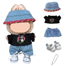 5 Set di vestiti per bambole da 17 cm Vestiti per bambole Accessori per vestiti per bambole da 17 cm Maglione + Cappello + Jeans + Collana + Scar