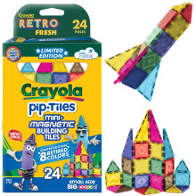 CreateOn Crayola Limited Edition Retro PIP magnetiska plattor Minibyggsats fr barn Magnetiska plattor Barnbyggleksaker STEM & Montessorileksaker