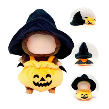 Set di vestiti per bambole da 17 cm, costume a tema Halloween, vestito da zucca e cappello da strega, per bambole da 6,7 ???ollici, accessori pe