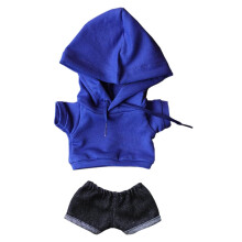 niannyyhouse 8 tommer (20 cm) Plys dukket?j H?ttetr?jer uden lomme jeans dukke dressup (bl?)