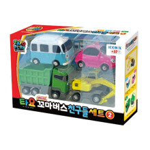 El pequeño autobús Tayo - Set especial de amigos 2 - Mini coches para niños Bong Bong Heart Poco Max