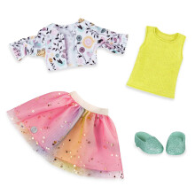 Glitter Girls - Vêtements de poupée 14 pouces - Tenue urbaine, veste florale & jupe tutu